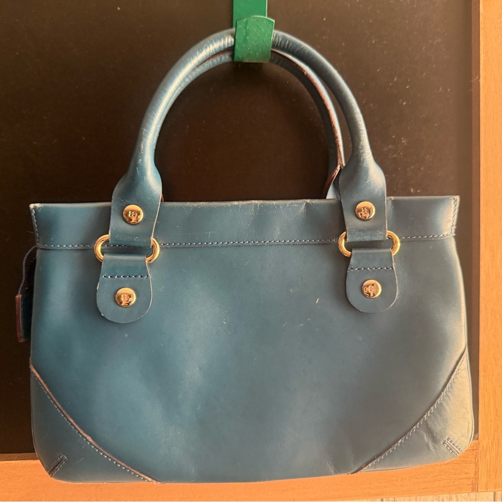 Kate Spade New York Small Purse Teal Zip Double Handle Satchel Handbag